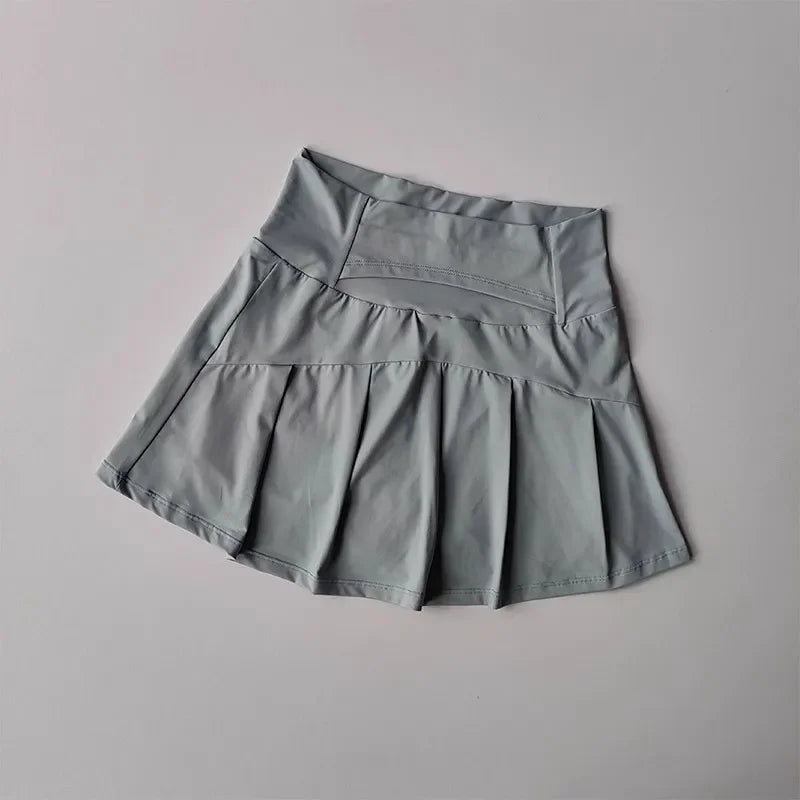 NONECN Women's High-Waisted Sports Skort With Inner Lining For Yoga