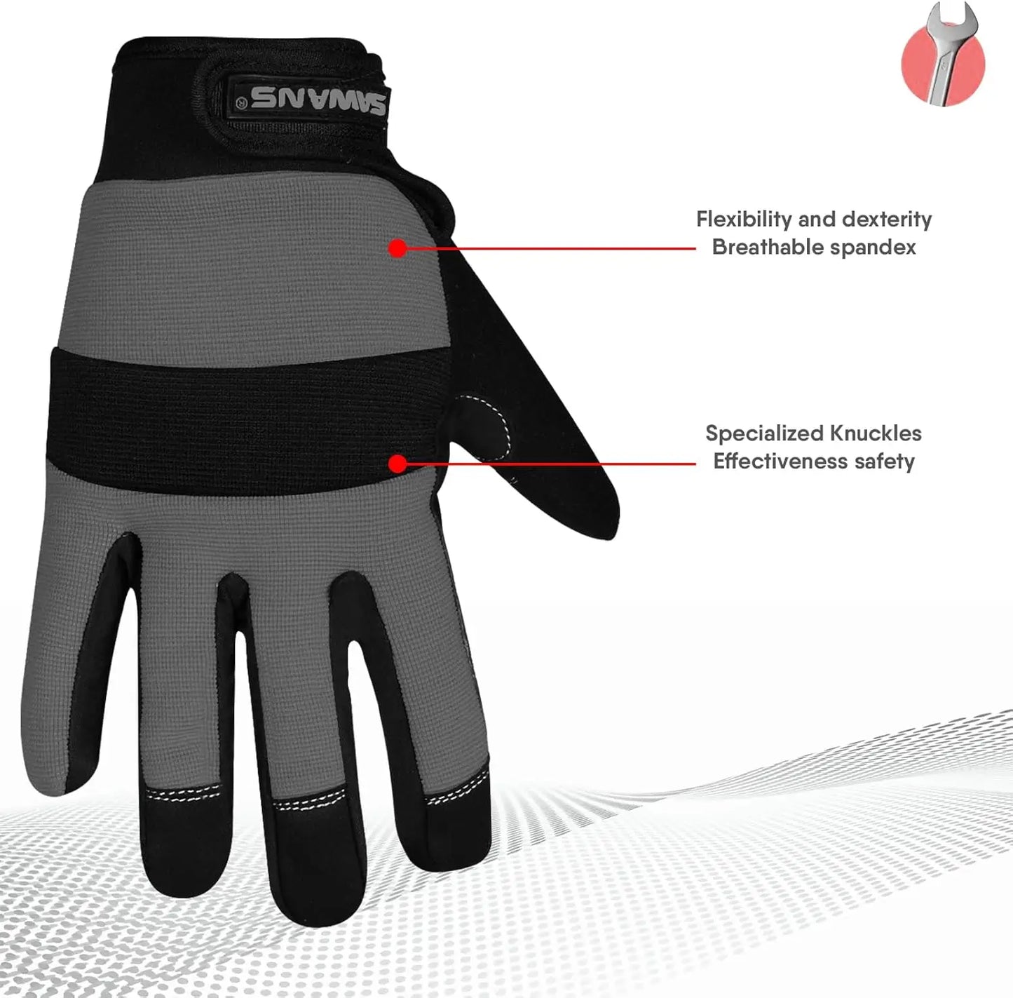 Flexible Padded Palm Safety Work Gloves for Gardening Construction Mechanics