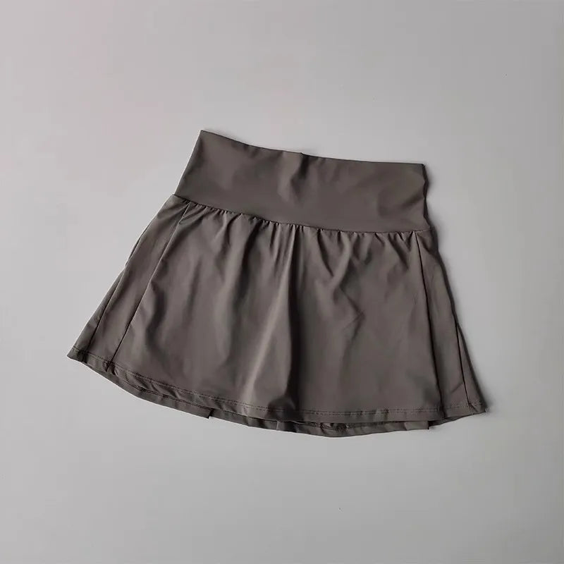 NONECN Women's High-Waisted Sports Skort With Inner Lining For Yoga