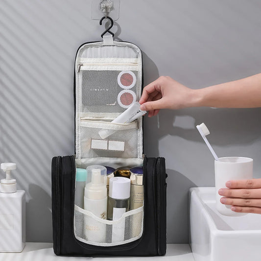 HenanHign Travel Hanging Hook Toiletry Bag Nylon Double Zipper Organizer