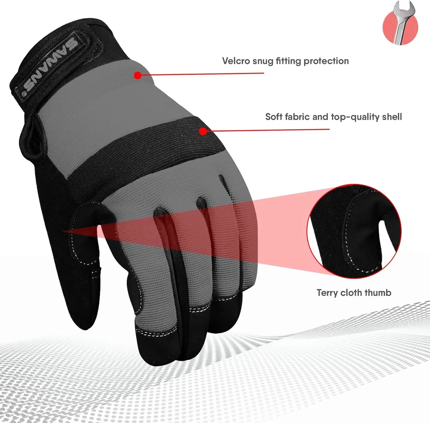 Flexible Padded Palm Safety Work Gloves for Gardening Construction Mechanics