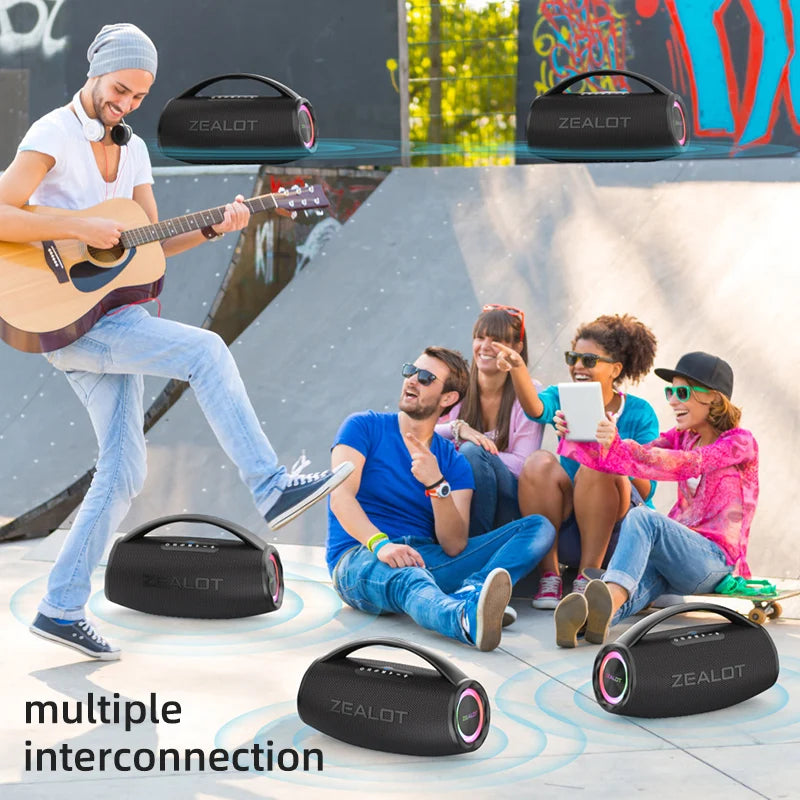 Zealot S97 80W Bluetooth Speaker RGB Light Waterproof Subwoofer