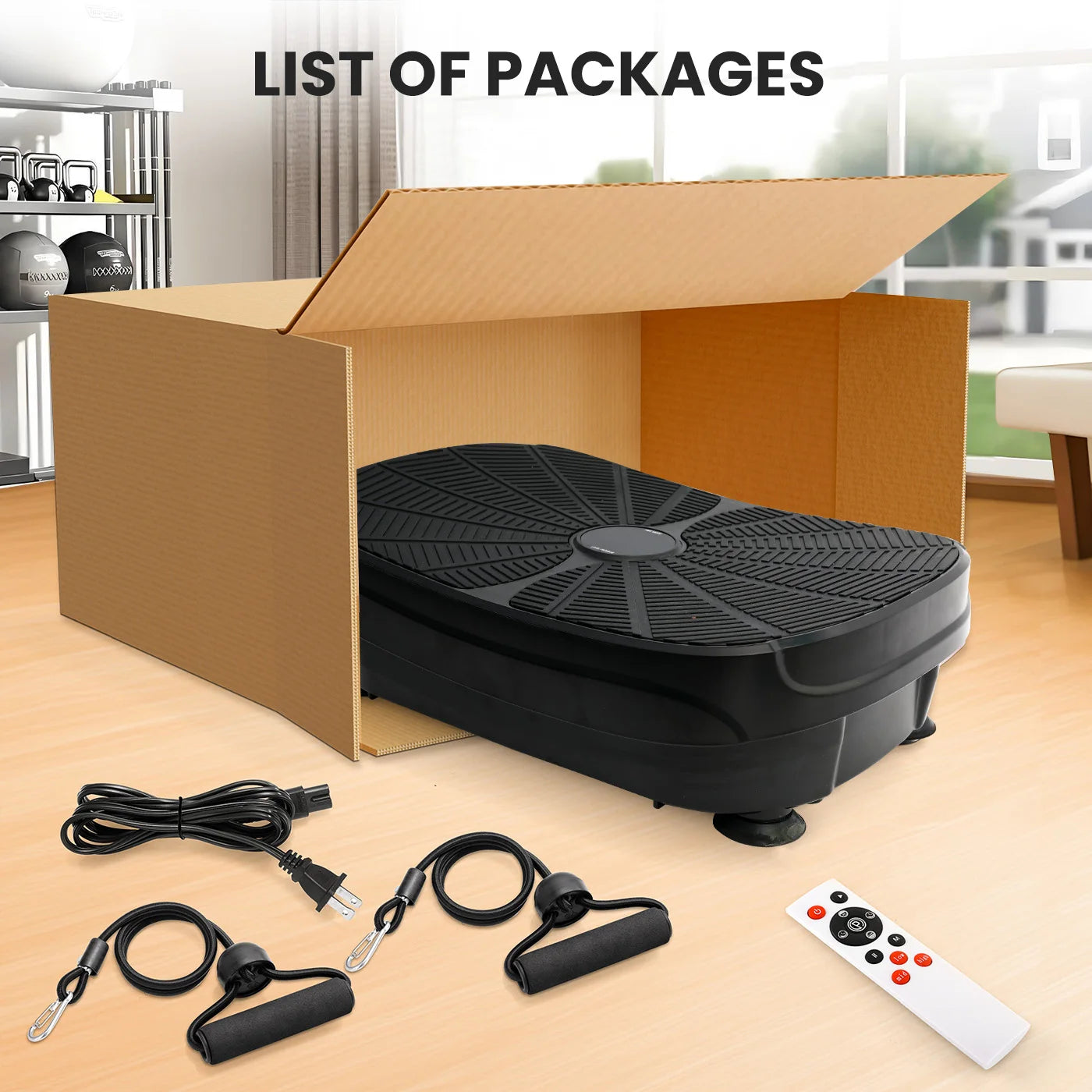 Portable Vibration Plate Whole Body Exercise Kit With Resistance Bands