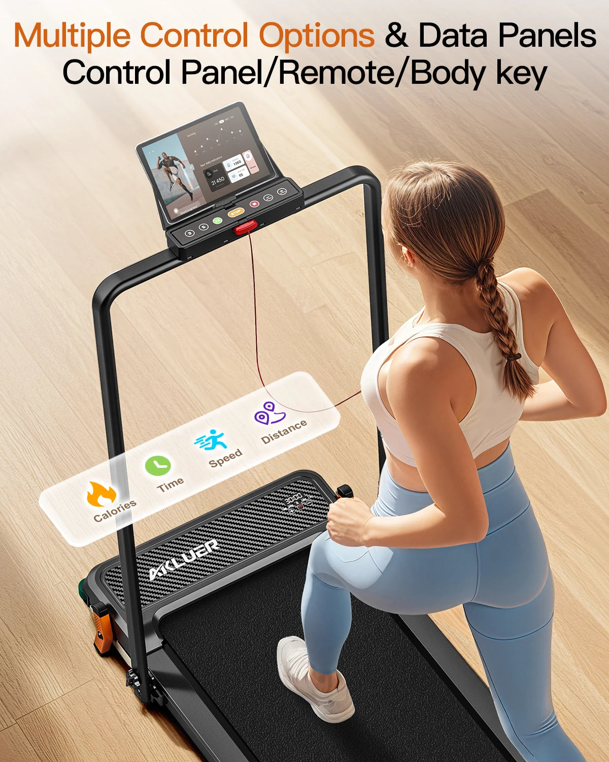 AKLUER Walking Pad Treadmill For Home TwoPointFiveHP 2 In 1