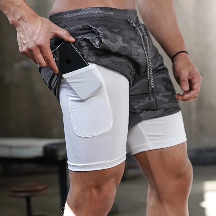 Men Running Shorts Quick Dry 2 In 1 Gymnasium Fitness