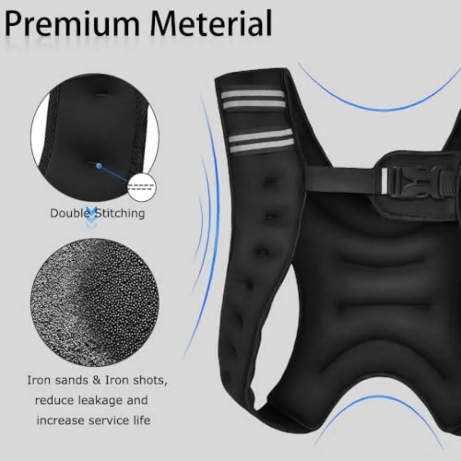 LISM Adjustable Weighted Vest With Reflective Stripe For Training
