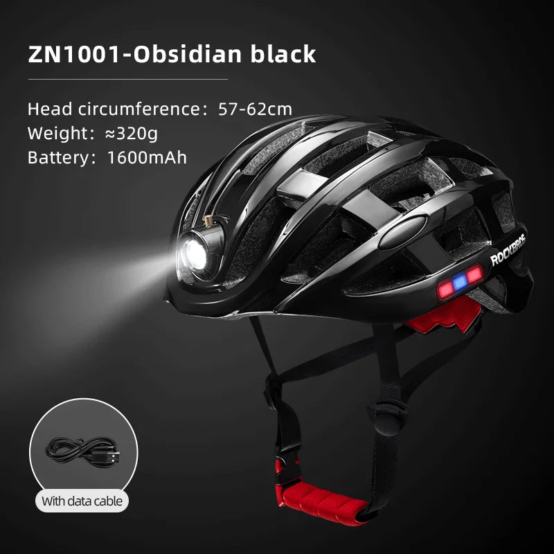 ROCKBROS USB Charging Cycling Light Helmet With Front LED Safety