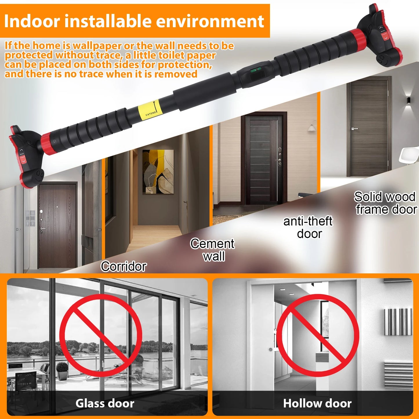 TWISTER.CK Doorway Pull Up Bar No Screws Wall Mount