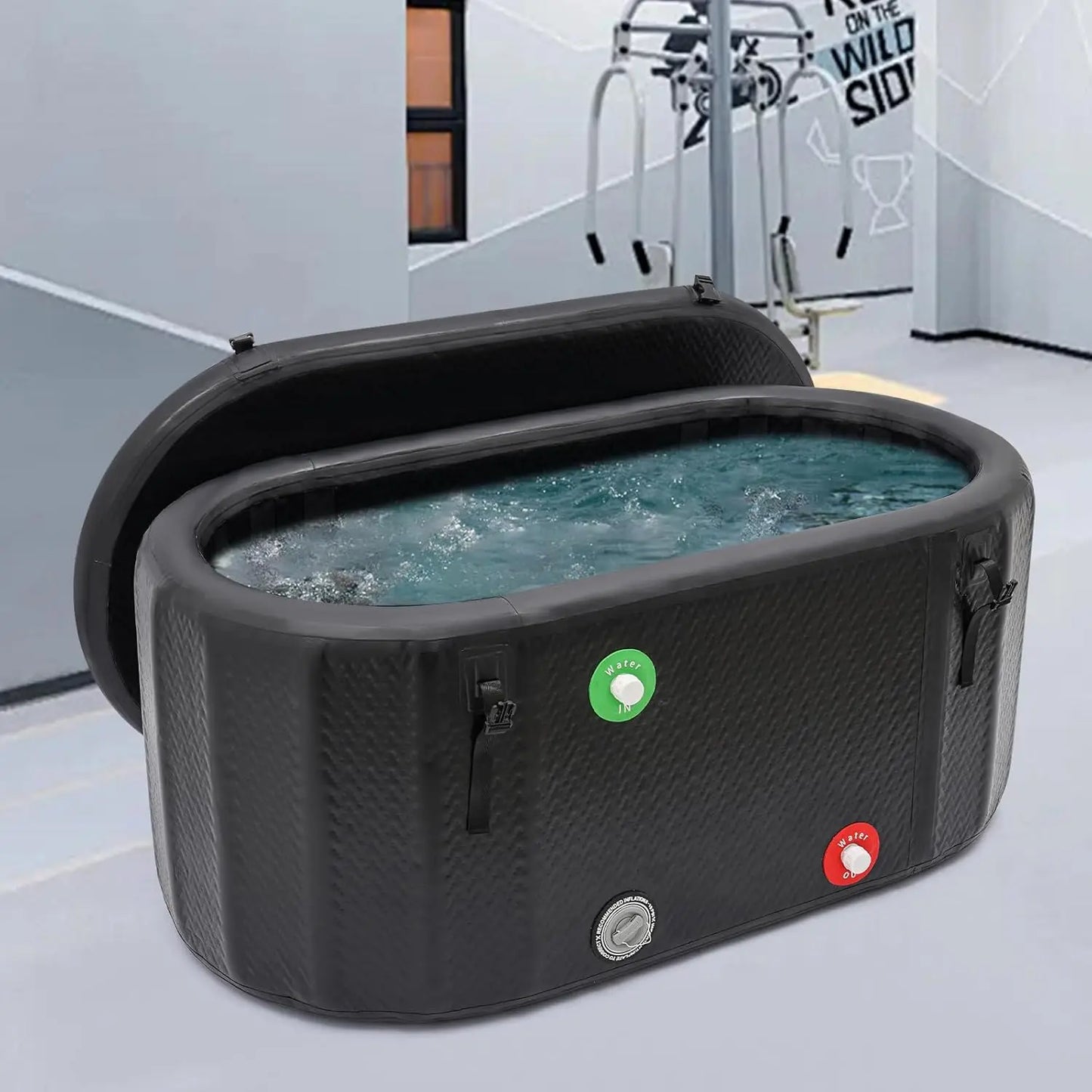Inflatable 72.65 Gallon Freestanding Cold Water Bathtub with Pump and Cover for Ice Bath Therapy