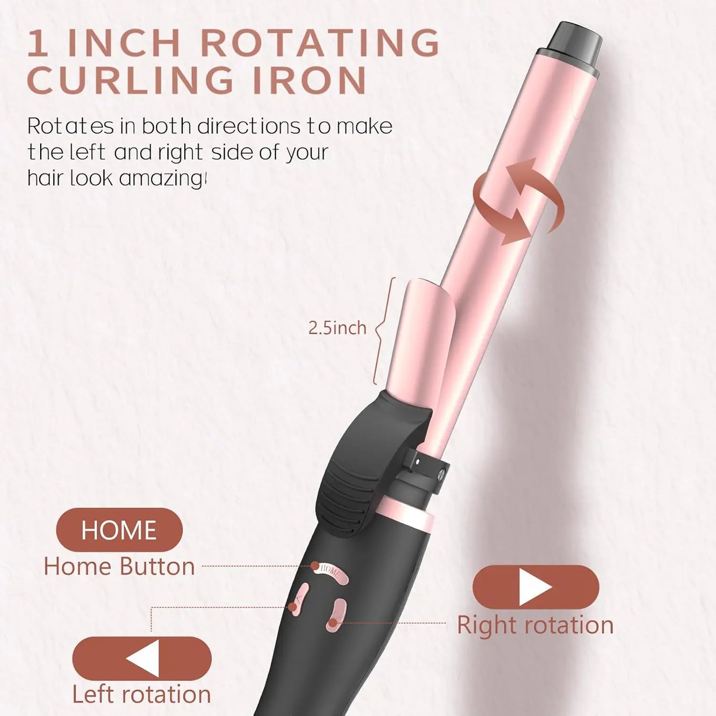 Automatic Rotating Curling Wand With Memory Temperature Modes