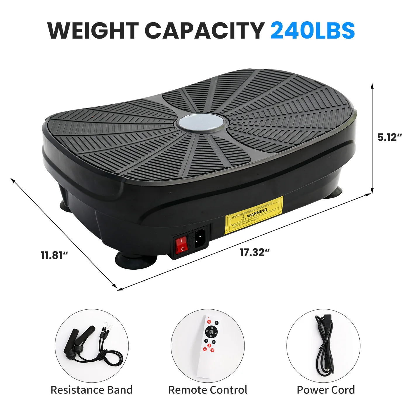 Portable Vibration Plate Whole Body Exercise Kit With Resistance Bands