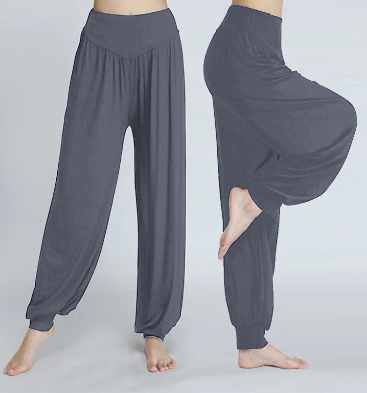 Women Yoga Pants Women Plus Size Sports Pants Yoga Leggings Colorful Bloomers Dance Yoga TaiChi Pants Modal WomenTrousers