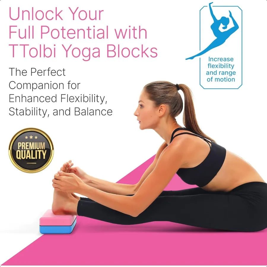 Hign-concerned Yoga Blocks 2 Pack Non Slip EVA Foam Blocks For Home Workouts Pilates And Stretching