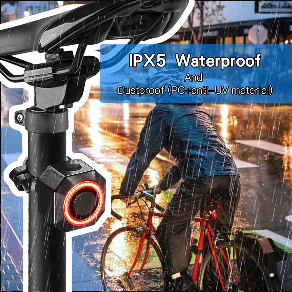 WSDCAM Smart Bike Tail Light Alarm With Remote Control 110dB