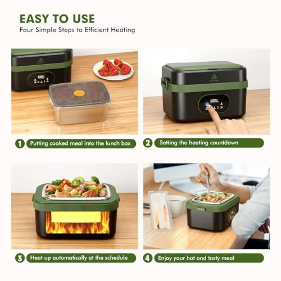Cordless Electric Lunch Box Self Heating With Smart Timer