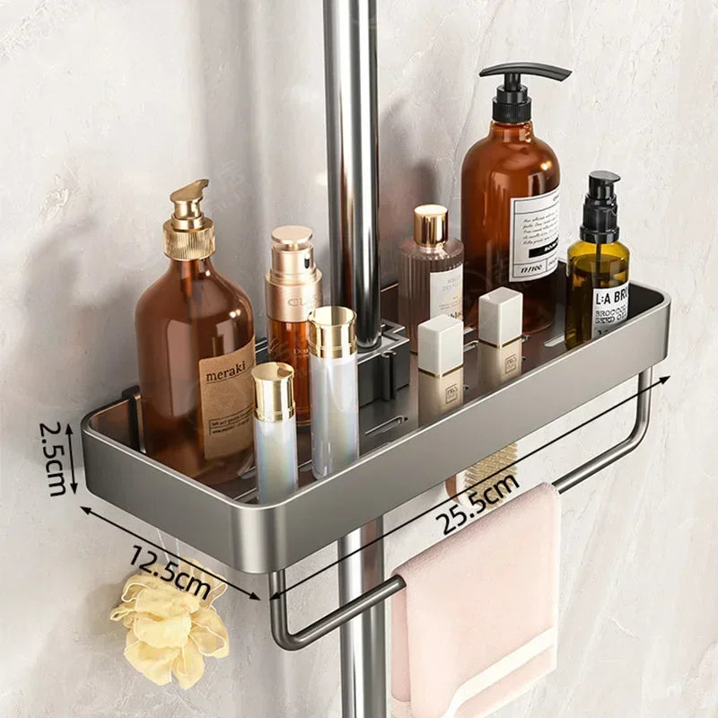 Dawndesslo Shower Head Holder Wall Mount Storage Shelf