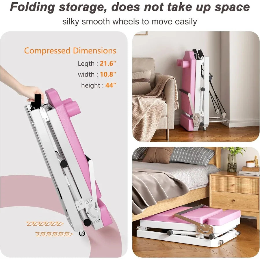 Foldable Pilates Reformer Machine for Home Gym: Ideal Pilates Workout Equipment for Beginners HighIntensity Cardio Fitness with