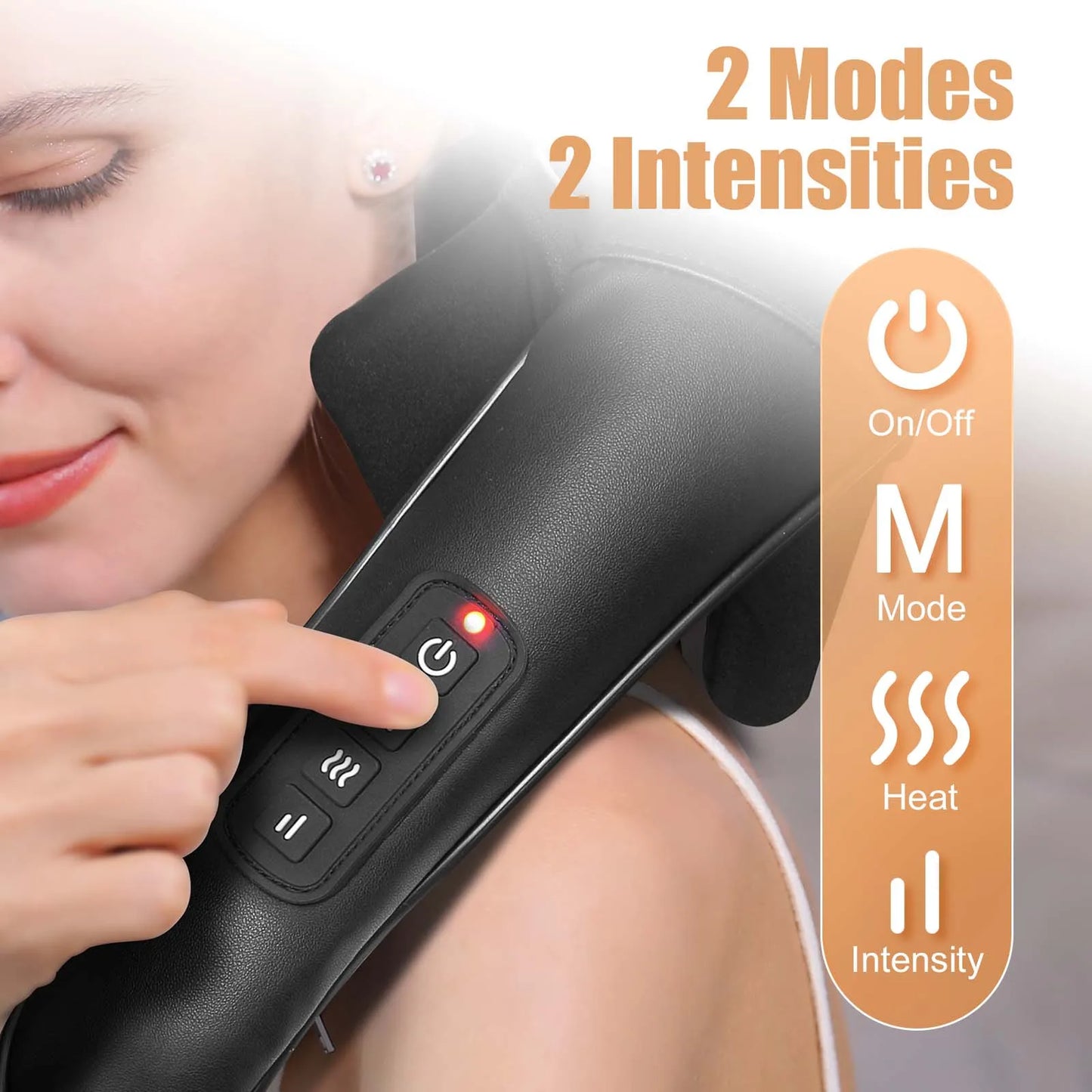 MASGREE Shiatsu Back Neck Massager With Heat Cordless 3D Kneading