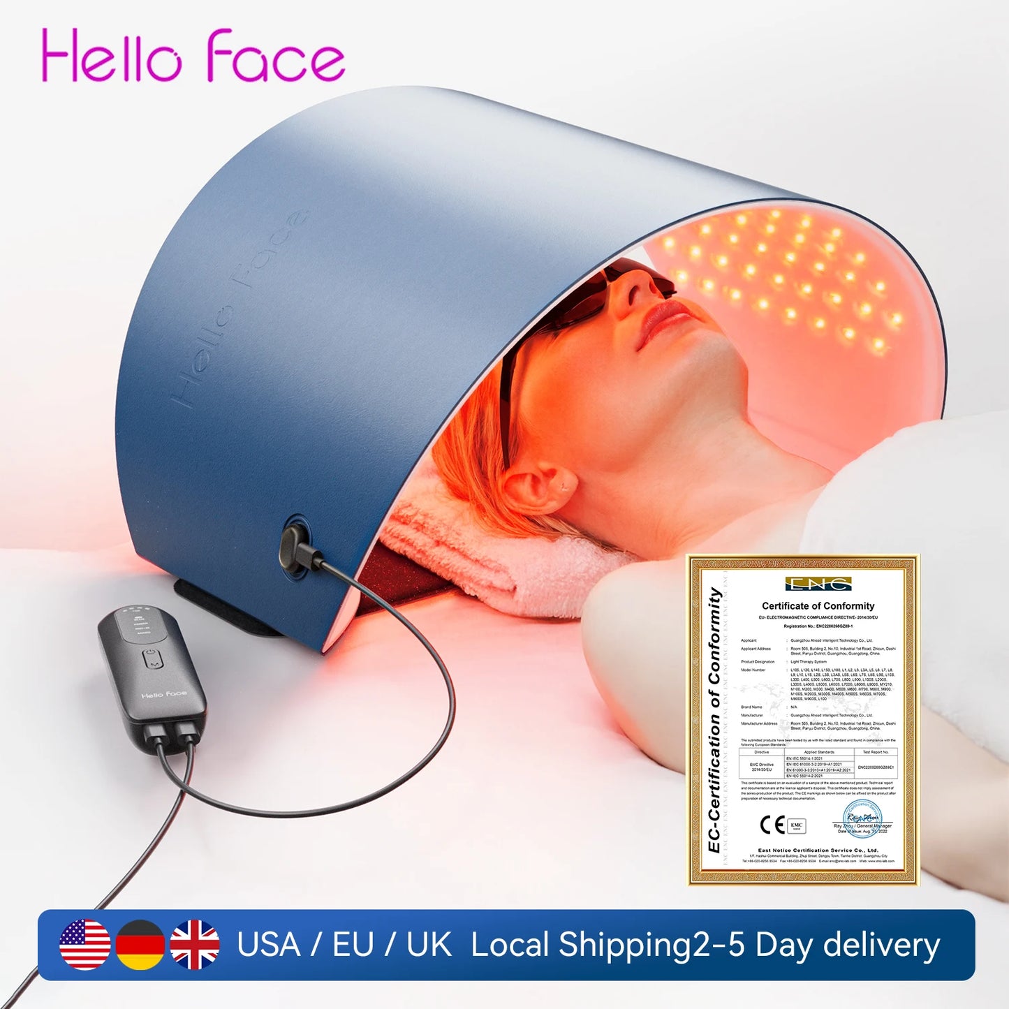 Hello Face L6 LED Light MaskSystem 720 LEDs 630nm 850nm