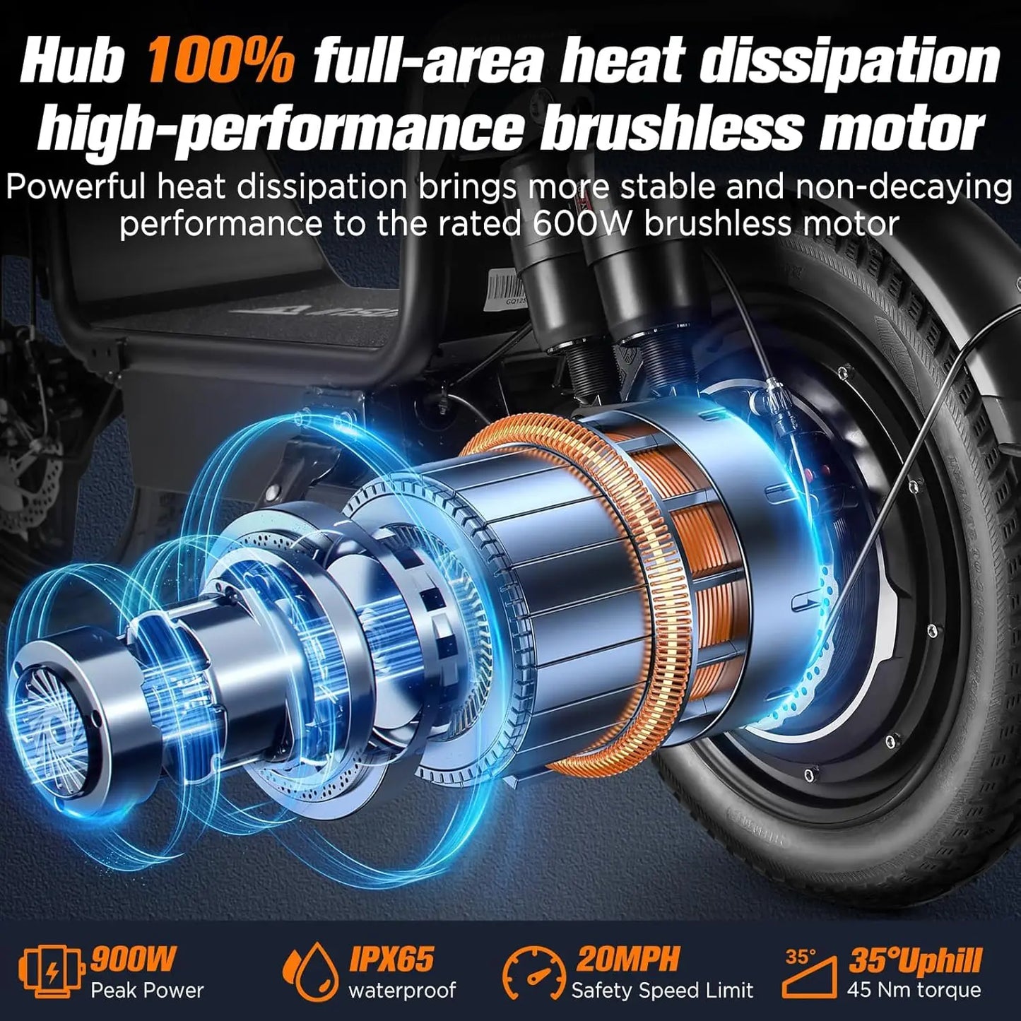 INSDRGNC14 Foldable Electric Bicycle 900W Dual Disc Brakes