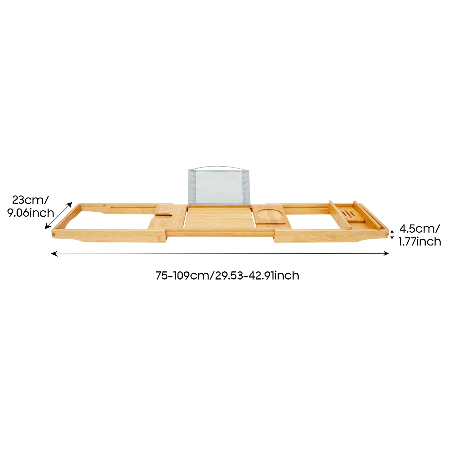 Hign-concerned Bamboo Bathtub Caddy Tray Expandable Over Tub Bath Rack