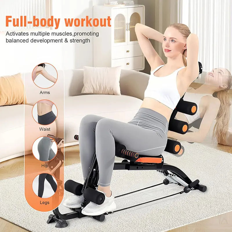 KBQ Foldable Abdominal Exercise Bench Adjustable Sit-Up Machine Core Trainer