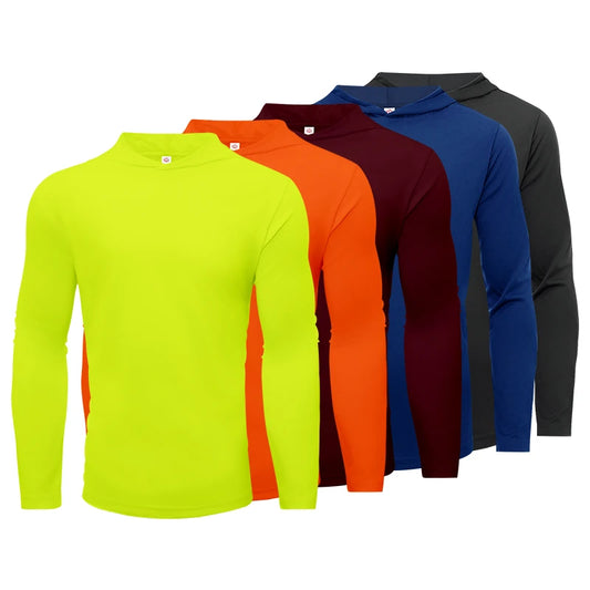 Men's Long Sleeve Hooded T Shirt For Running And Fitness
