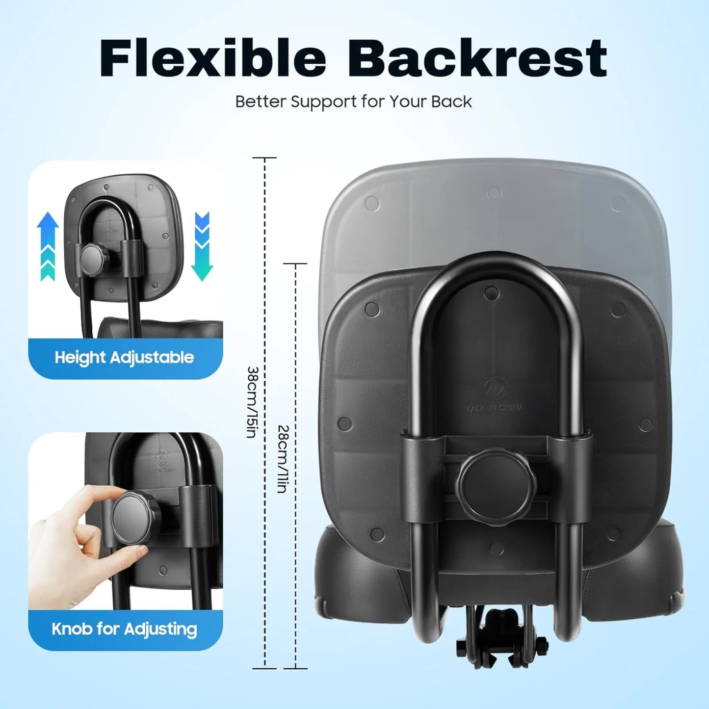 Bicycle Saddle With Back Support And Adjustable Back Rest