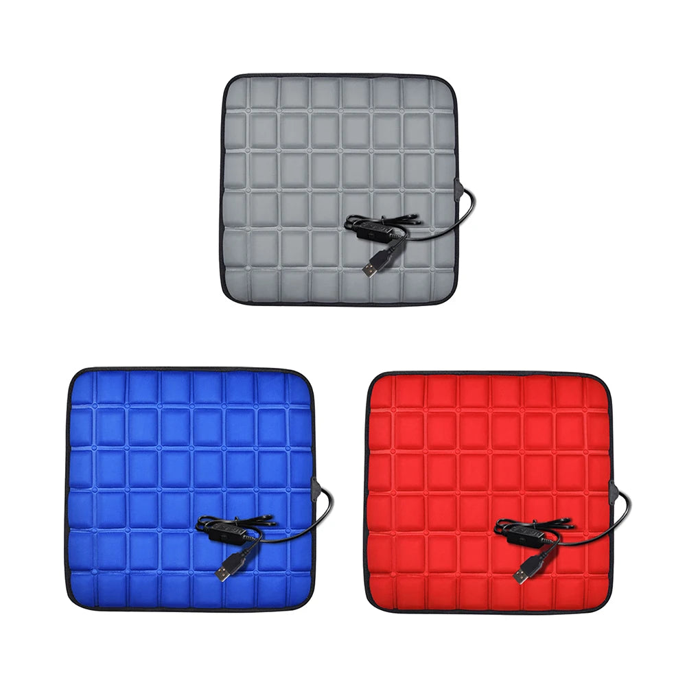 USB  Car Chair Electric Heated Cushion Camping Portable Heating Blanket Thickened Winter Outdoor Home Office Thermal Warmer Pads