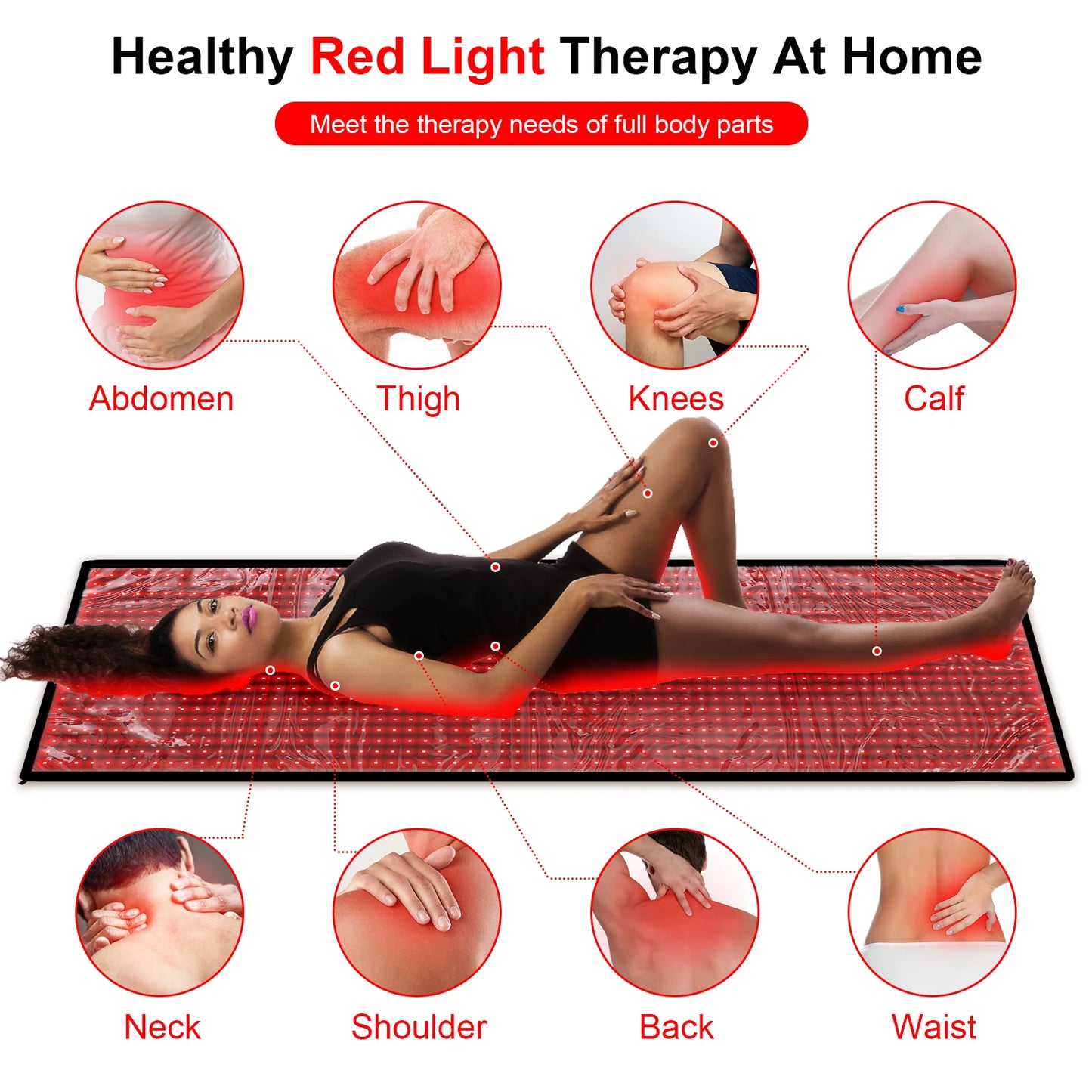 1280Pcs Red Light Infrared LED Therapy Mat Body Relaxation