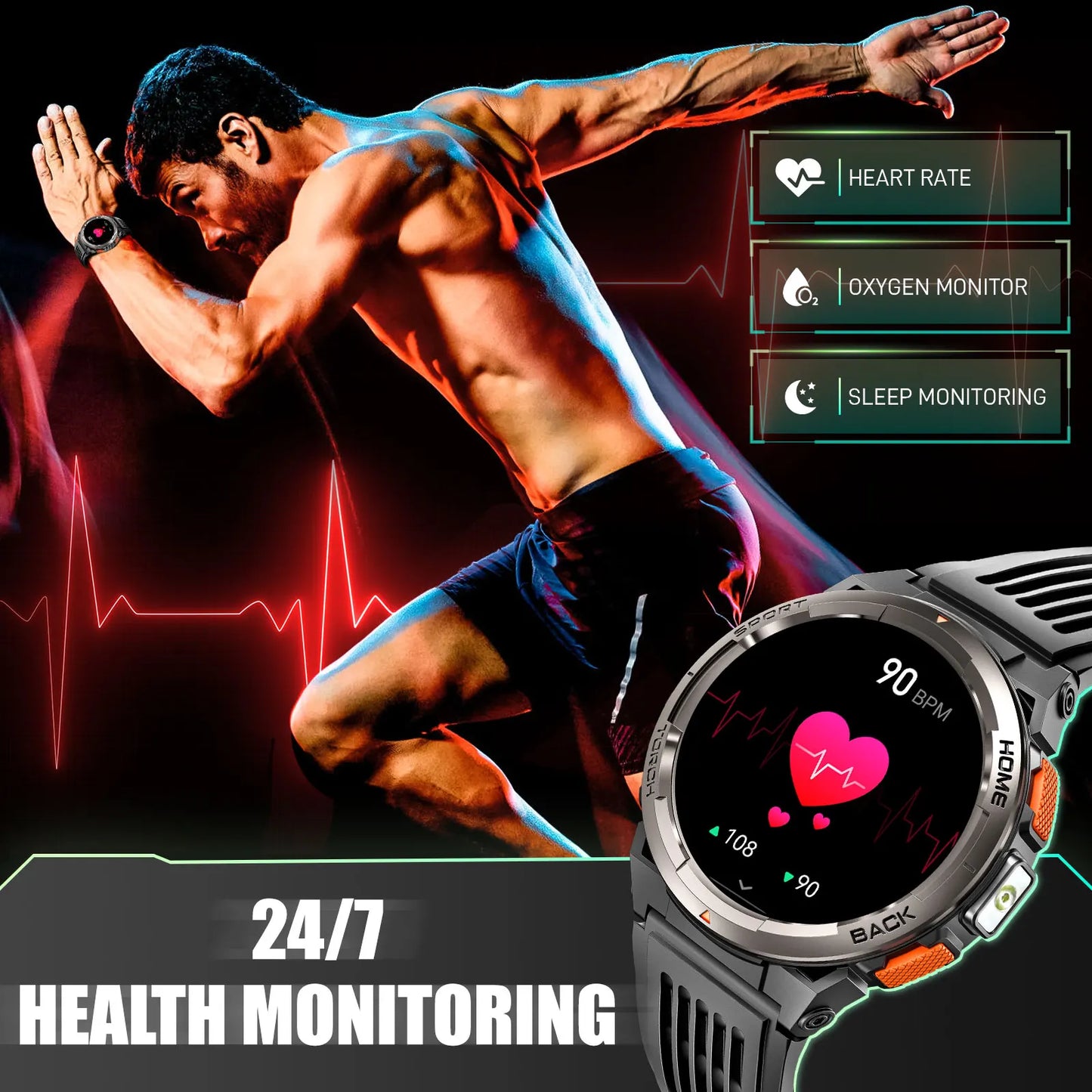 EIGIIS KE5 Smart Watch 3ATM Waterproof Compass Barometer