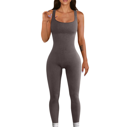 Hirigin Women Sleeveless Bodycon Jumpsuit U Neck Streetwear Clubwear FashionableEdition