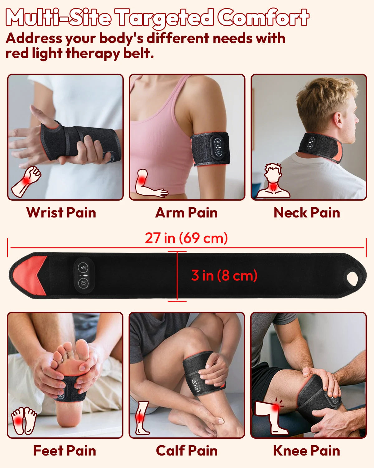 Red Light Therapy Wrap With Heat And Infrared Massager