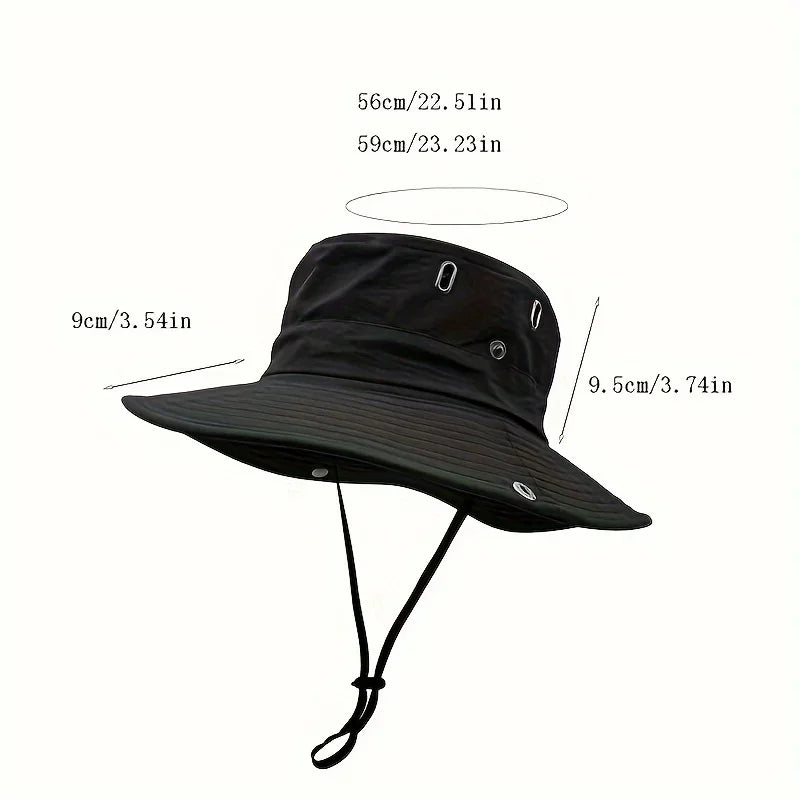 New Fisherman's Hat Fashionable and Versatile Sunscreen Mountaineering Hat Adjustable Breathable Waterproof Outdoor Camping Hat
