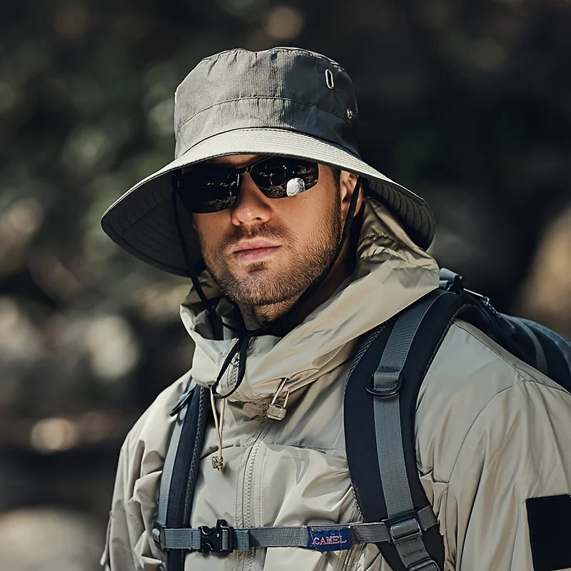 New Fisherman's Hat Fashionable and Versatile Sunscreen Mountaineering Hat Adjustable Breathable Waterproof Outdoor Camping Hat