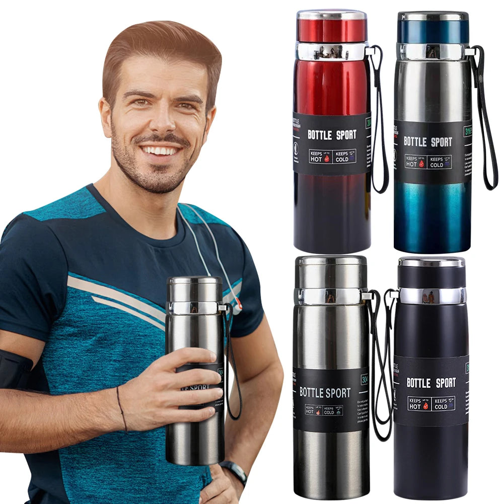 Shunmaii Insulated Water Bottle With Handle Double Wall Vacuum