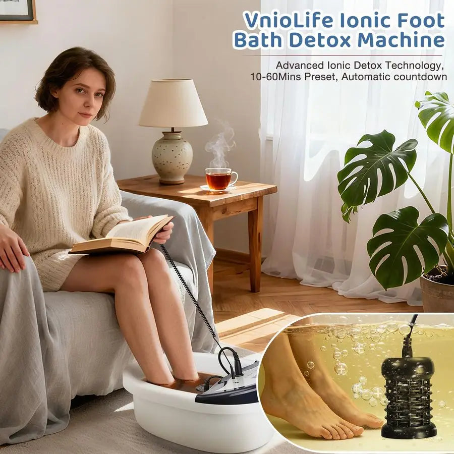 Ion Detox Foot Bath Machine With LCD Timer Slippers
