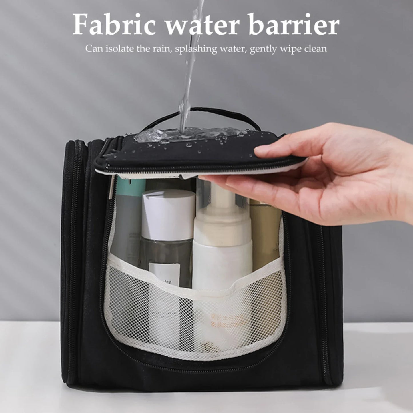 HenanHign Travel Hanging Hook Toiletry Bag Nylon Double Zipper Organizer