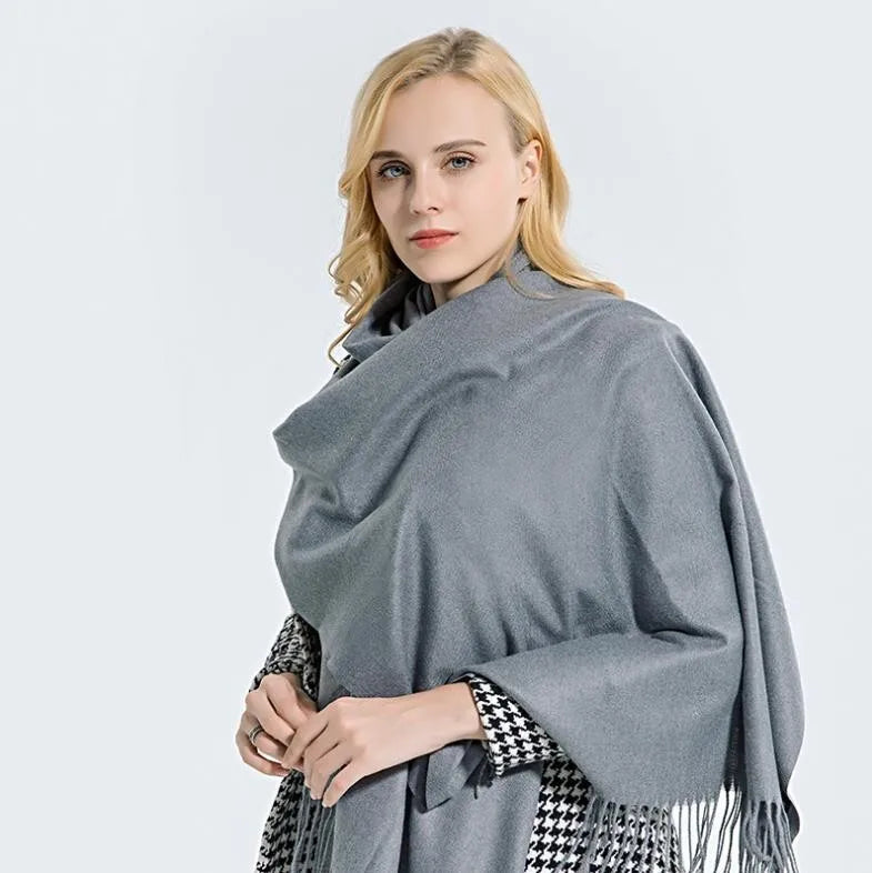 Premium Cashmere Wool Shawl Wrap Scarf Unisex Blanket