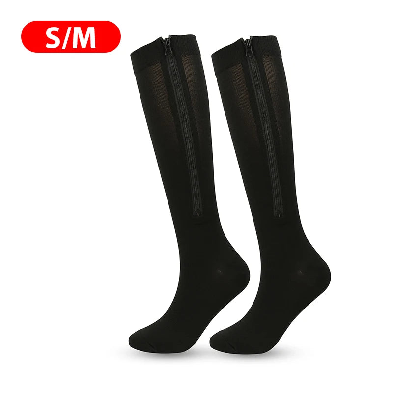 Medical Zipper Compression Socks Women Men High Elasticity