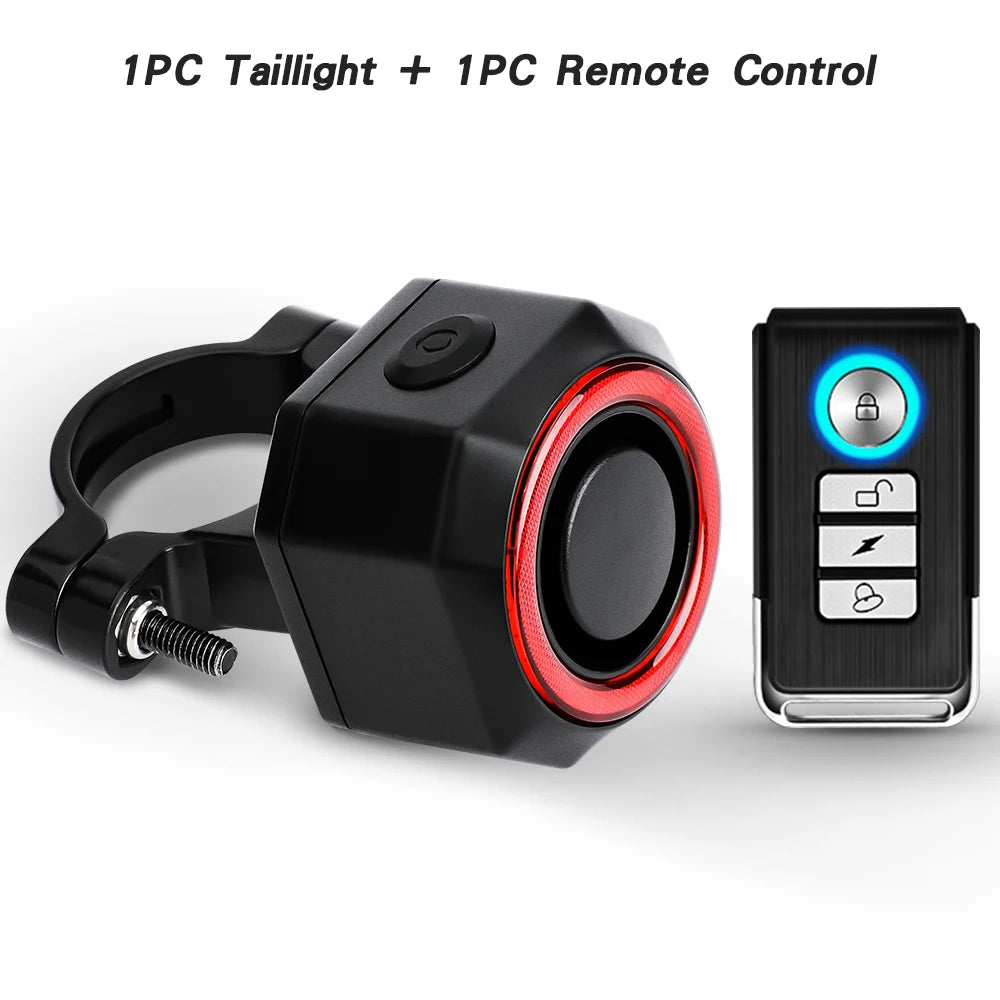WSDCAM Smart Bike Tail Light Alarm With Remote Control 110dB