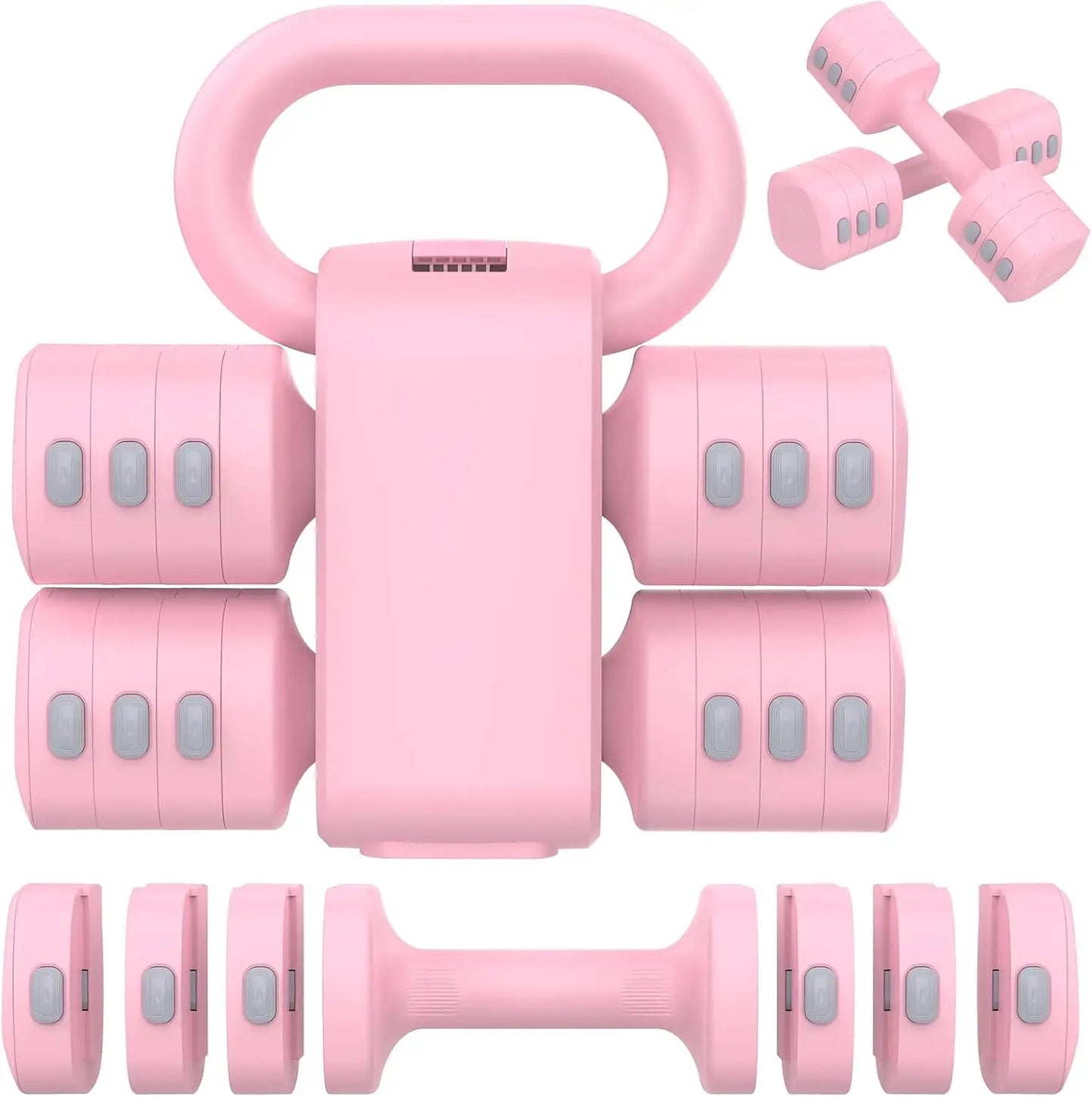 Adjustable Dumbbells And Kettlebell Set With 4 Weight Levels