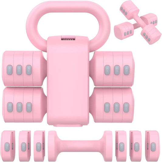 Adjustable Dumbbells And Kettlebell Set With 4 Weight Levels