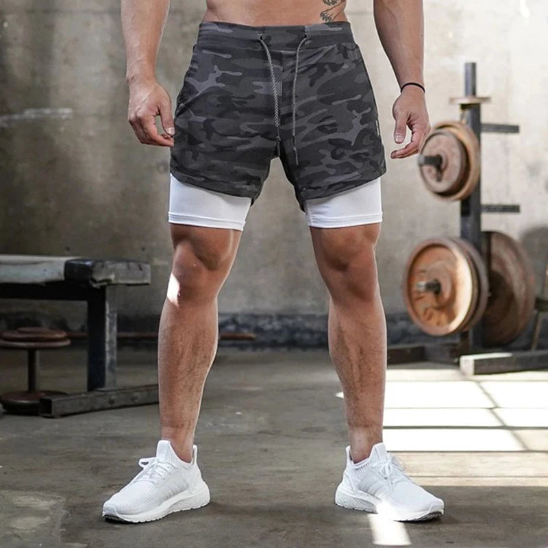 Men Running Shorts Quick Dry 2 In 1 Gymnasium Fitness
