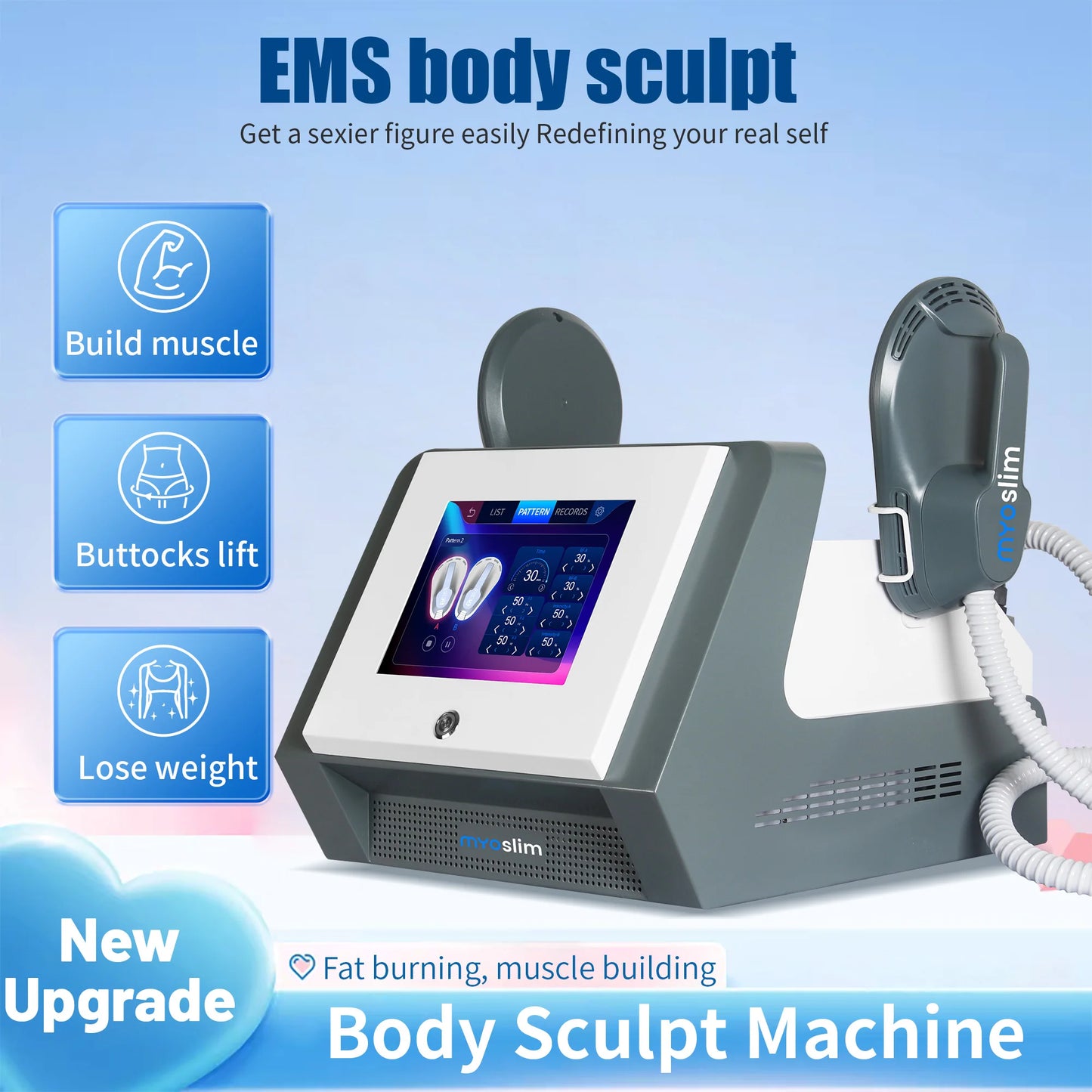 MYOSLIM Neo Portable EMS Machine Electromagnetic Muscle Stimulator Fat Removal