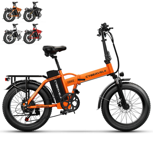 CYBERVELO EK4 1000W Folding Electric Bike With Removable Battery 30 MPH Fat Tire