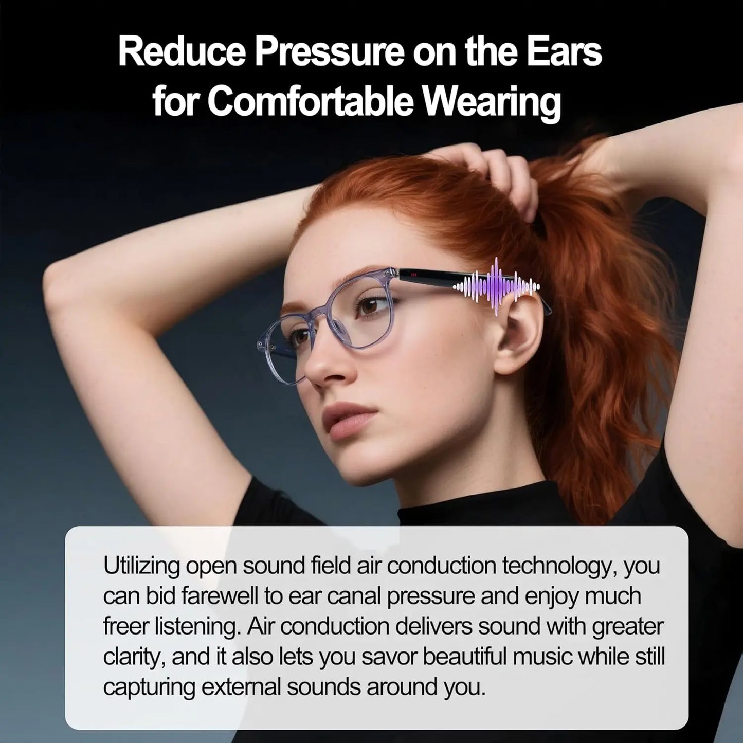 Giinova Smart Glasses With App Translation Open Ear Audio Calls