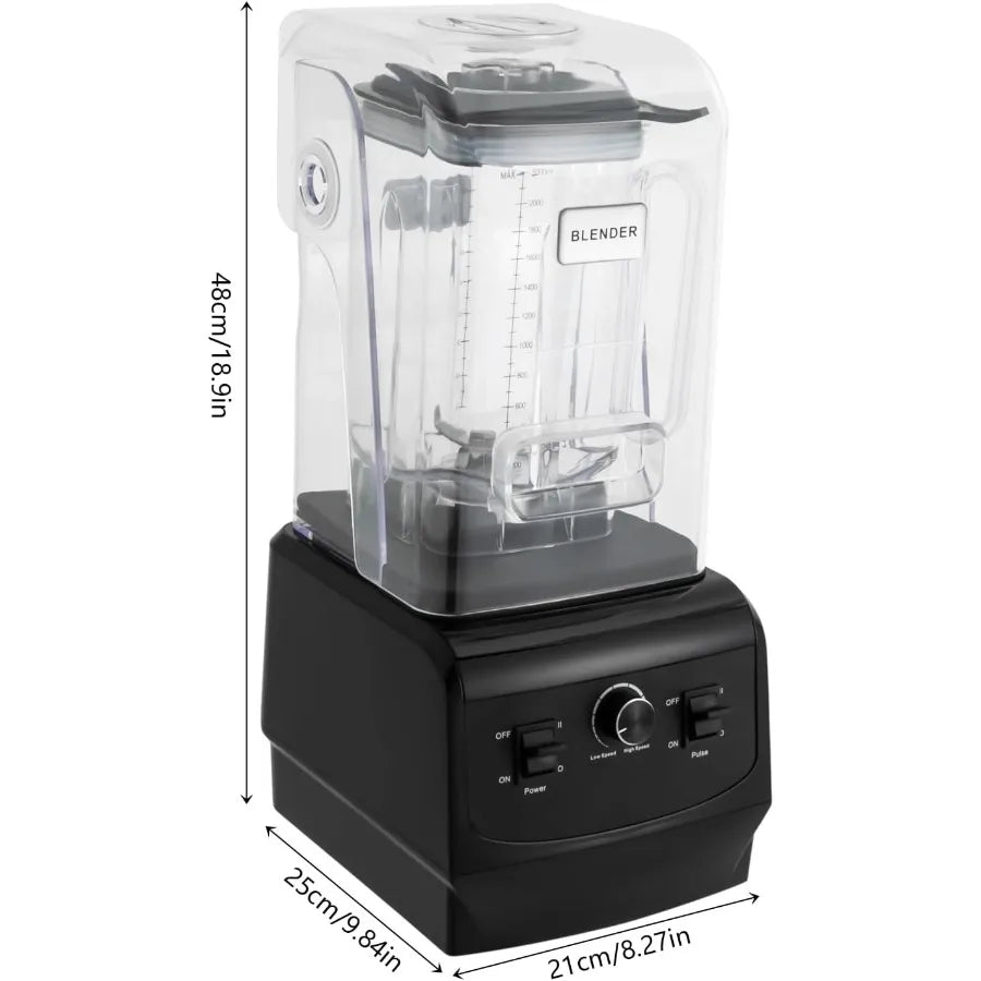 XMSJ Quiet Sound Enclosure Commercial Grade 2200W Blender With Shield