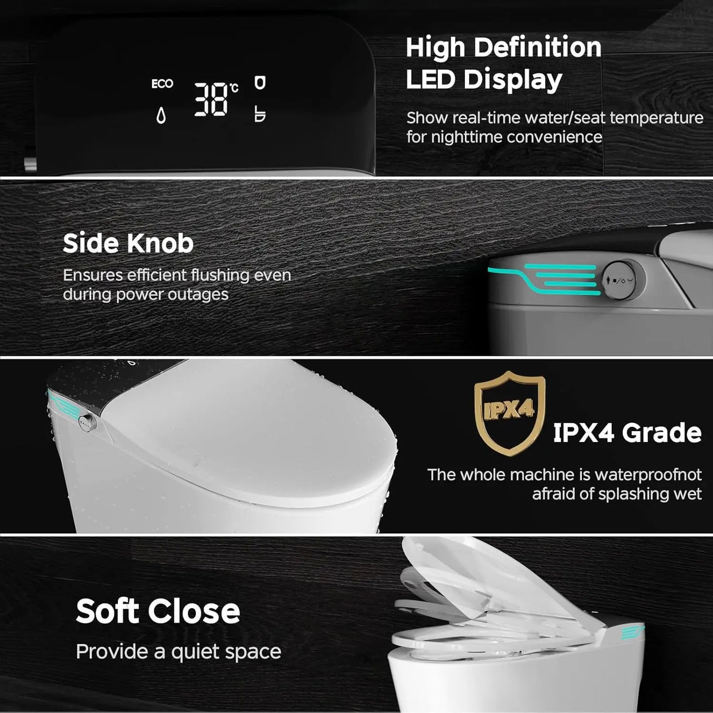 XMSJ Hyperextradimensional Ultramodern Smart Bidet Toilet One Piece With VoiceControl