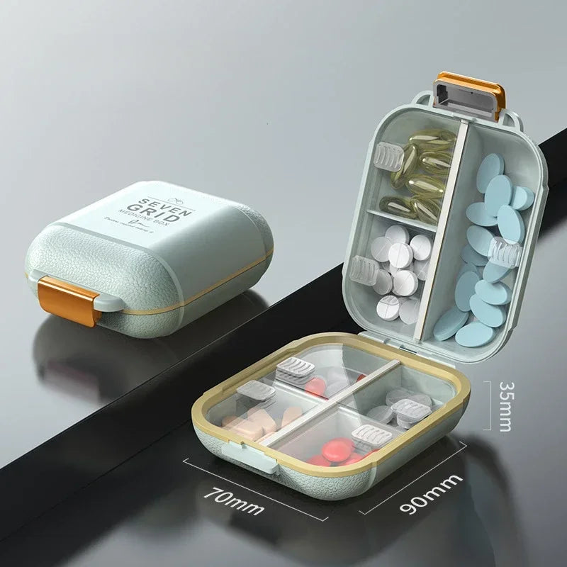 7 Grids Weekly Portable Travel Pill Cases Box Sealing Moisture-Proof Pills Container Storage Tablets Vitamins Medicine Organizer